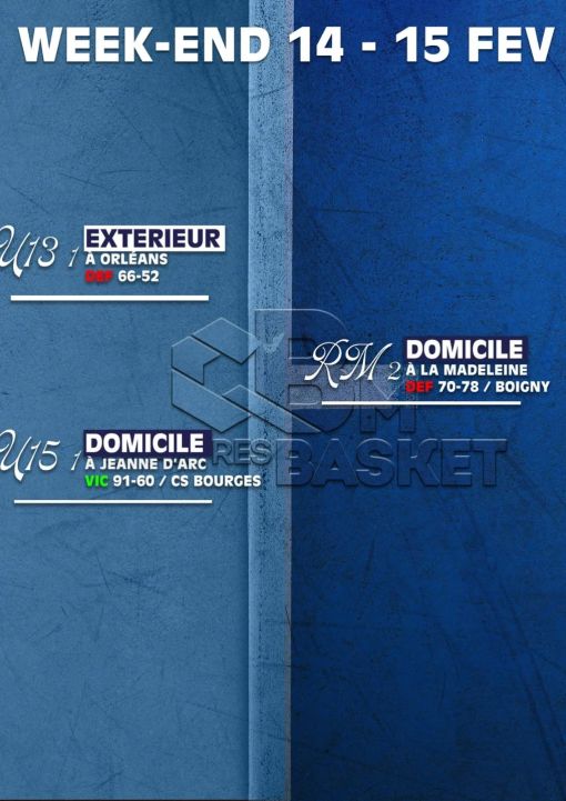 Les 3 résultats du week-end.