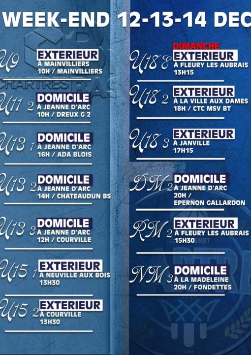 Programme du week-end.