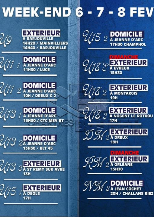 Le programme du week-end.