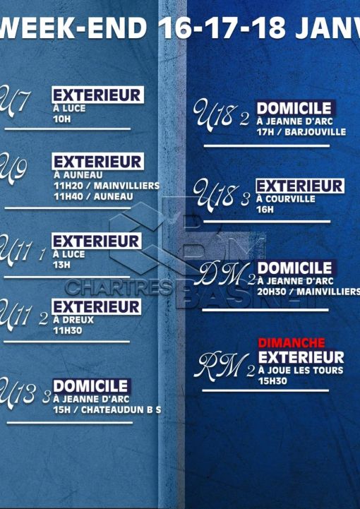 Le programme du week-end