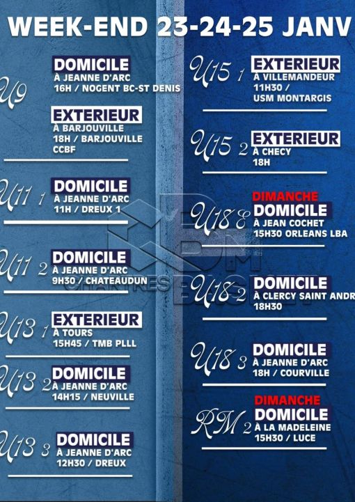 Le programme du week-end