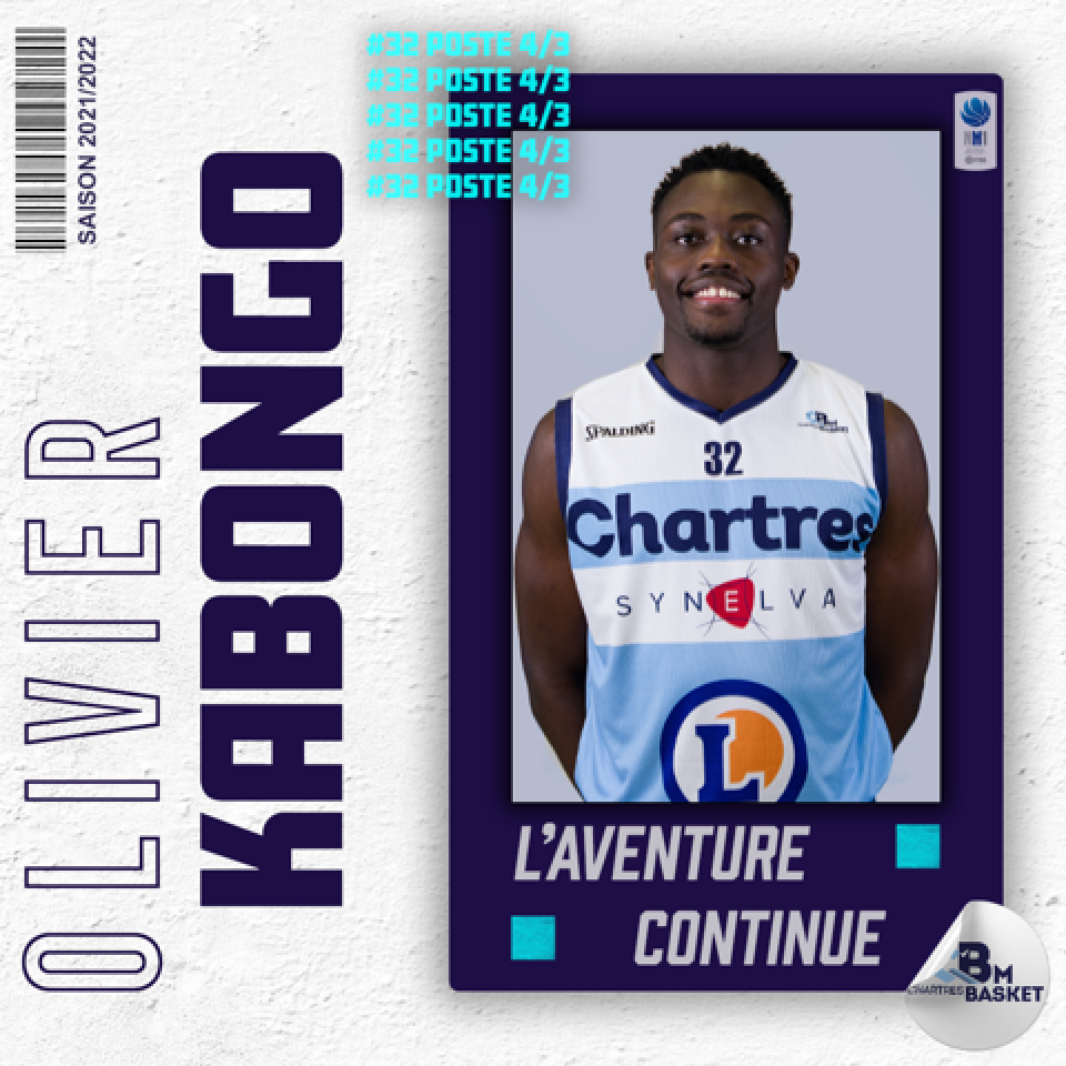 Saison 2021-2022 : Olivier KABONGO continuera son parcours avec l'effectif NM1