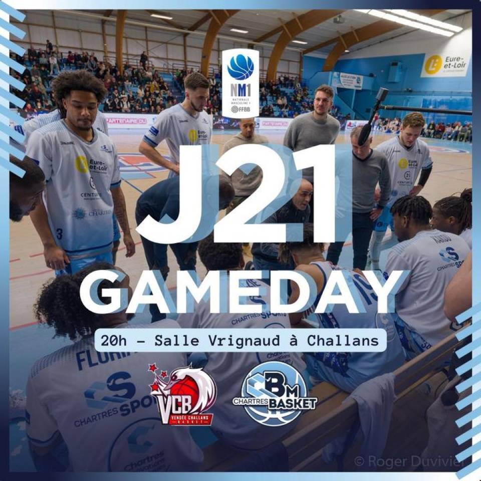 🏀 Gameday J21

✅ J21
🆚 Vcb officiel 
⌚️20h
📍Salle Vrignaud à Challans

📷 Chartres Objectif

#basketnm1 #nm1 #basketball #basketchartres #passionbasket #chartres #eureetloir