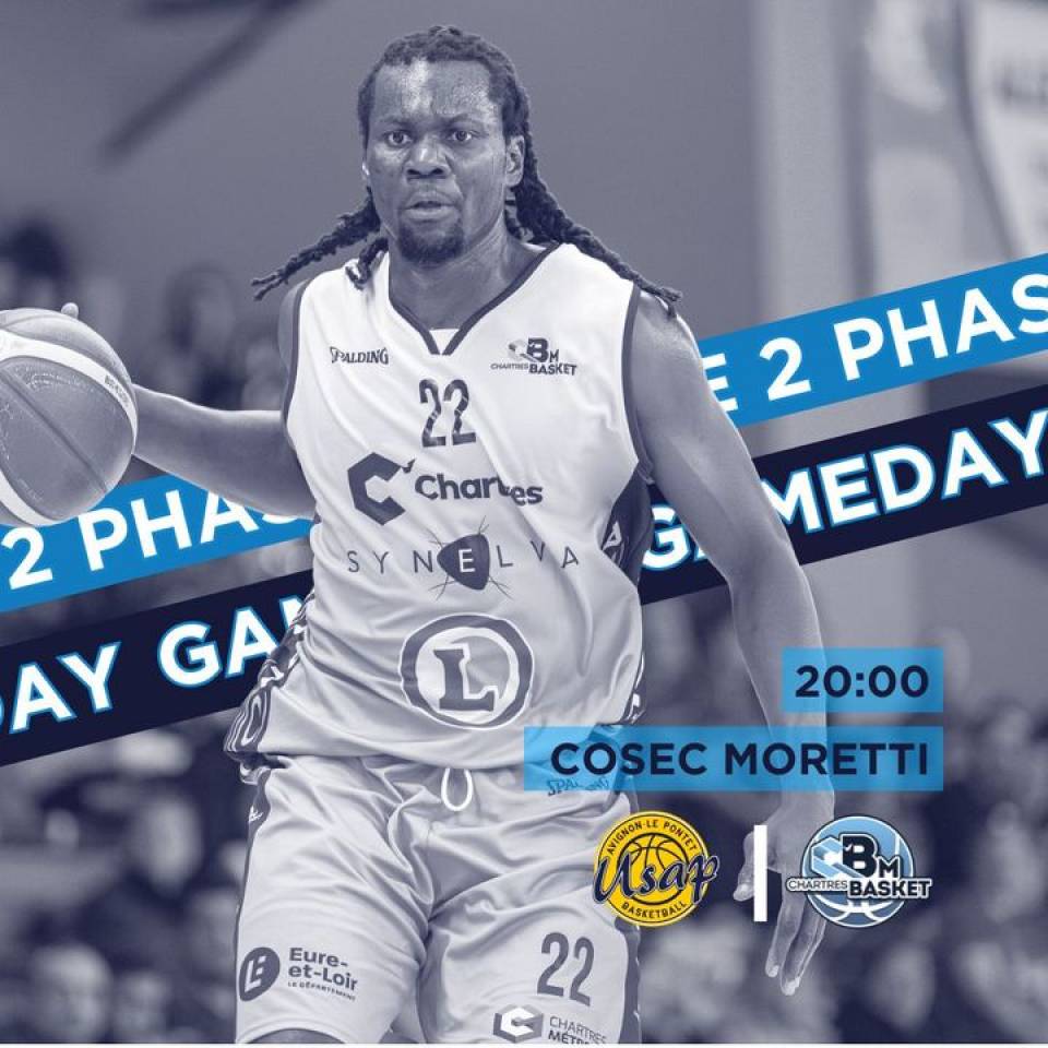 🏀 Gameday

✅ Game 4 // Phase 2
🆚 US Avignon Pontet Basket 
⌚️20h
📍COSEC Moretti à Avignon Saint Chamand
📺 Chaine YouTube : USAP TV

#basketnm1 #nm1 #basketball #basketchartres #passionbasket #chartres #eureetloir #PourLaProB #objectifproB
